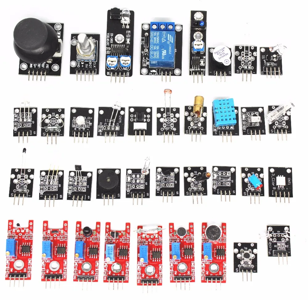 Комплект модуля датчика 37 в 1 для Arduino Raspberry Pi начинающих с кнопками обучения