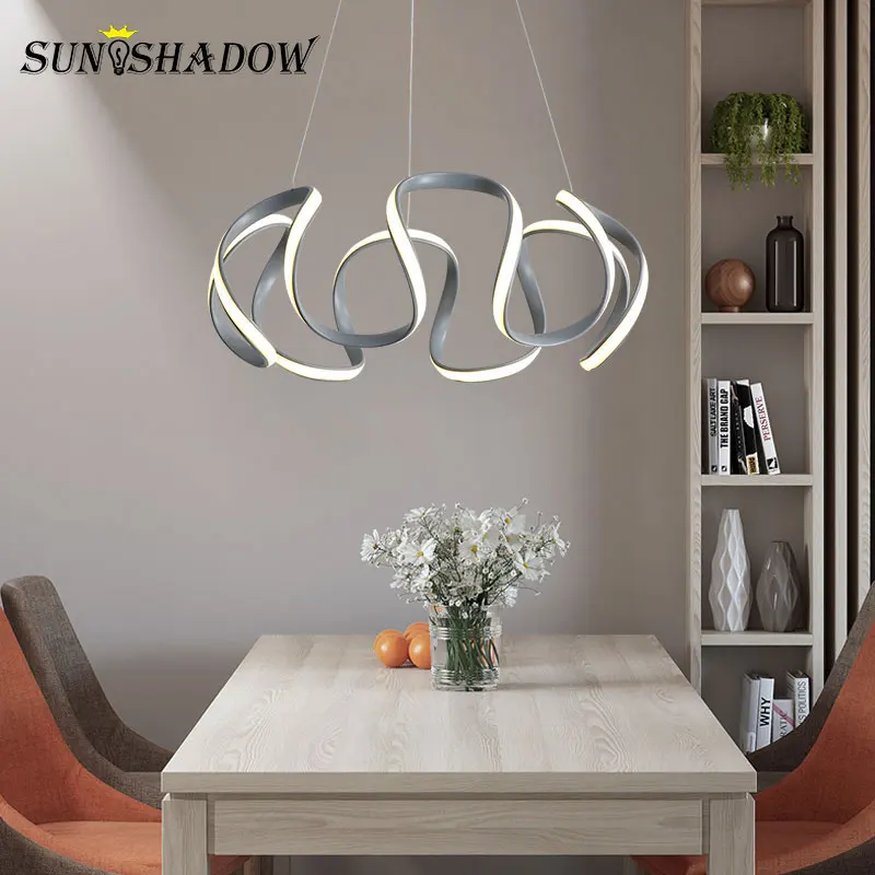 Home Luminaires Modern Led Pendant Lights For Dining room Kitchen Living Ceiling Mounted Fixtures Lamp Gray | Лампы и освещение