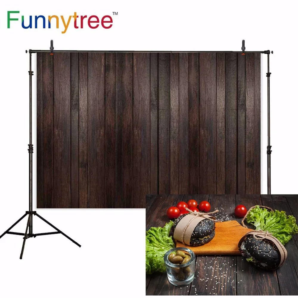 Фон для фотосъемки Funnytree коричневый белый деревянный маленький размер Виниловый