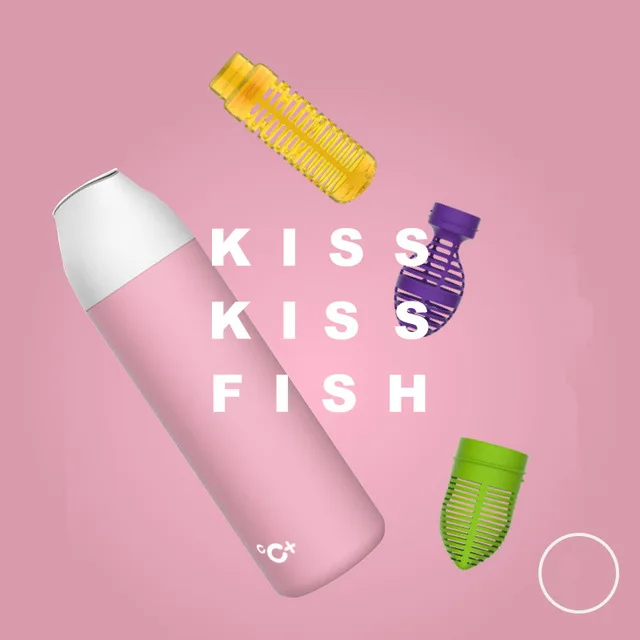 Pink Xiaomi Mijia Kiss Fish умная вакуумная изоляционная бутылка с 3 фильтром OLED температурный экран умный датчик CC+ чашка - Цвет: Pink