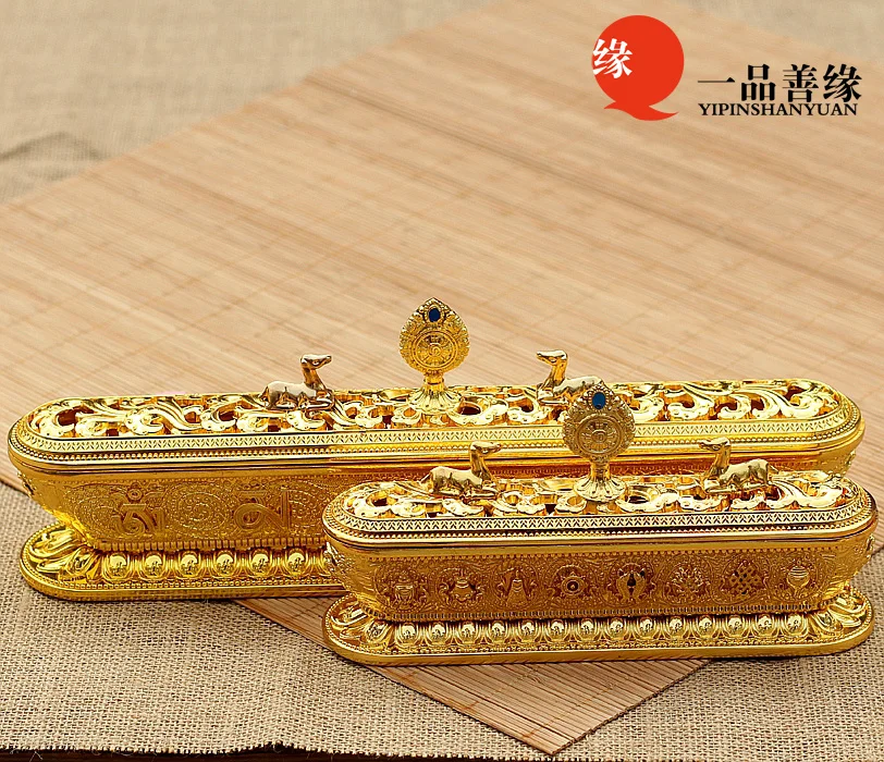 Buddhist supplies gilt six words eight auspicious incense smoke proof alloy horizontal line bronze | Дом и сад