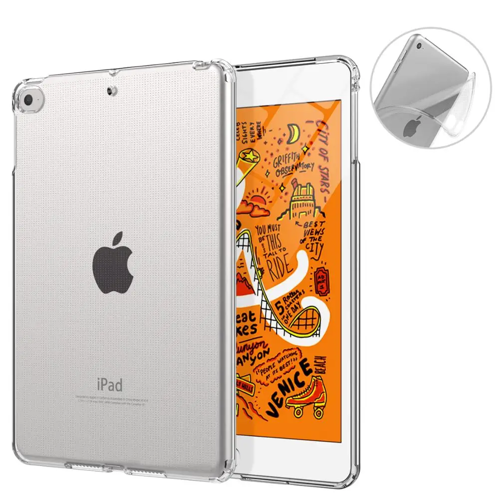 Чехол для нового iPad Mini 5 го поколения 2019 ультратонкий мягкий прозрачный гибкий