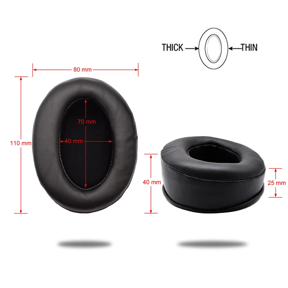 

Replacement Memory Foam Earpads for Large Over the Ear Headphones,black