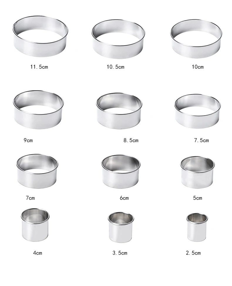 12 шт./компл. резак печенья из нержавеющей стали Круглый Гладкий клецки обертки