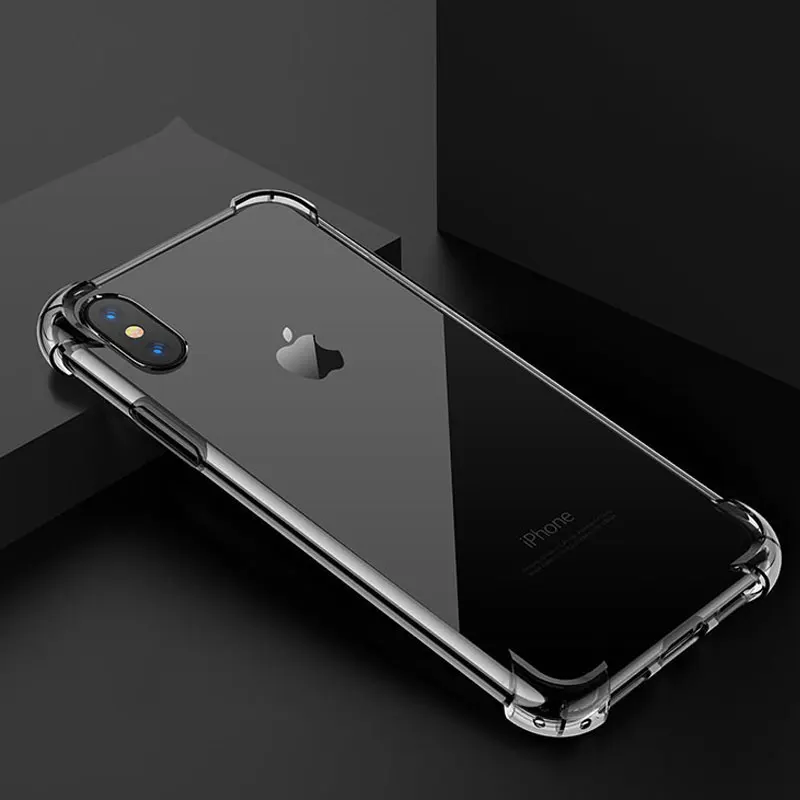 TEHRAN Anti-knock Transparent Silicone Soft Clear Shockproof Phone Case Cover For iPhone X 10 8 7 6 Plus 5 SE Protector Shell |