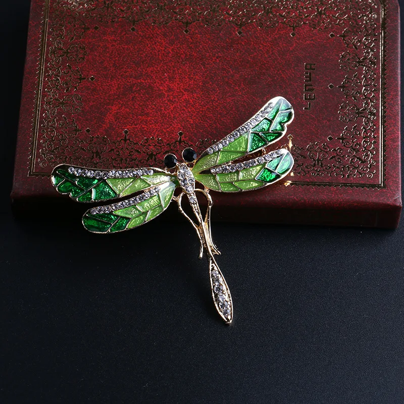 RONGQING 1 шт./лот эмалевые Броши со стразами в виде стрекозы для женщин Симпатичные