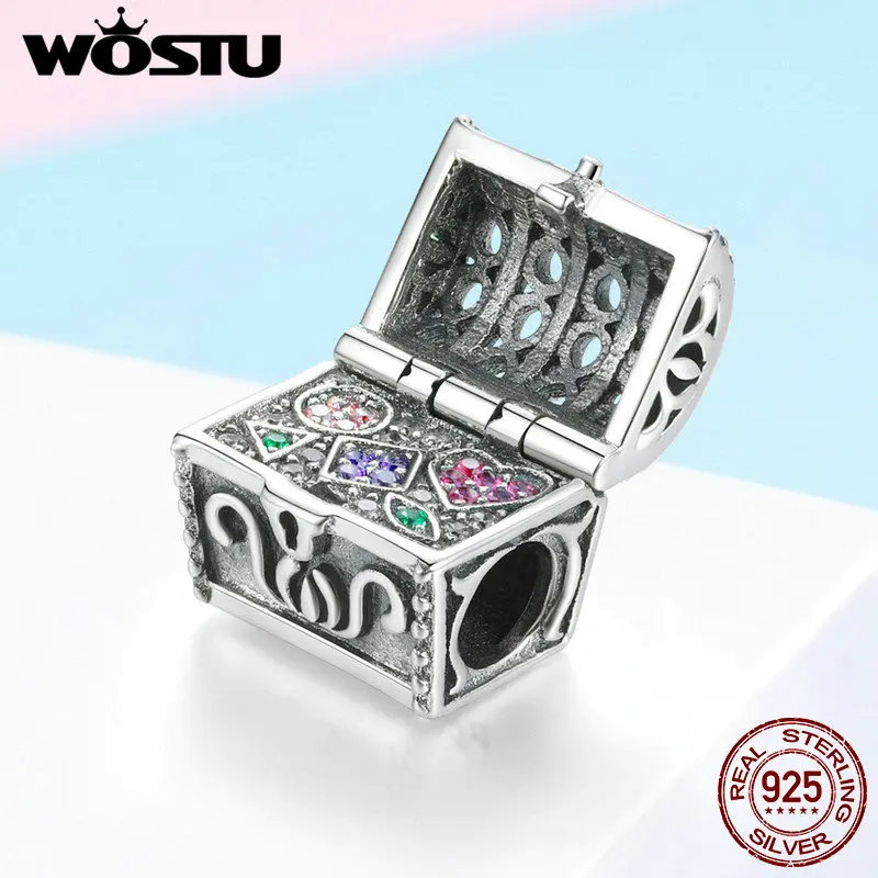 WOSTU 100% Настоящее серебро 925 пробы магическая сила сокровище грудь бусины подходят