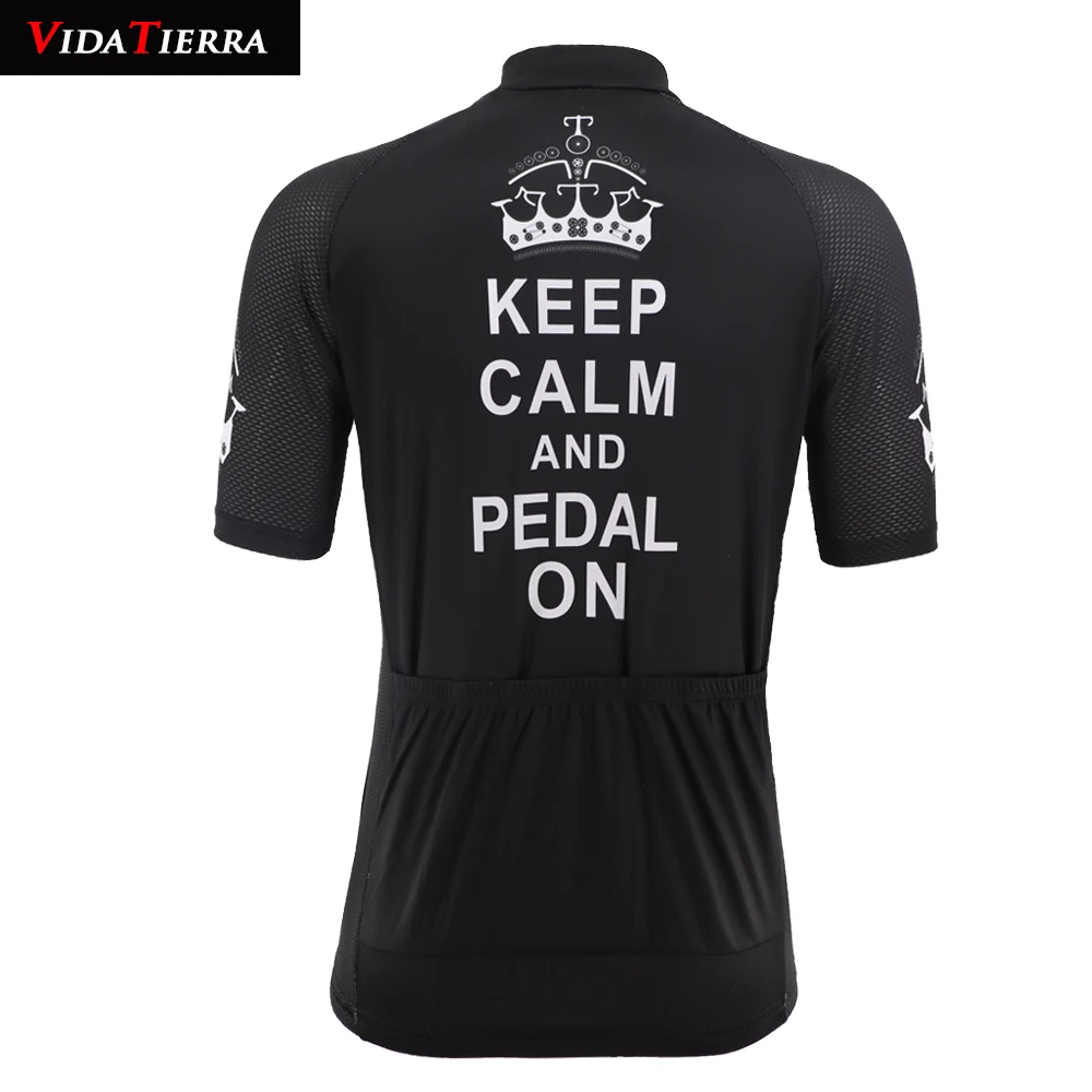 2019 VIDATIERRA men cycling jersey mtb go pro classic can custom racing team Outdoor &quotkeep calm and pedal on&quot cool | Спорт и