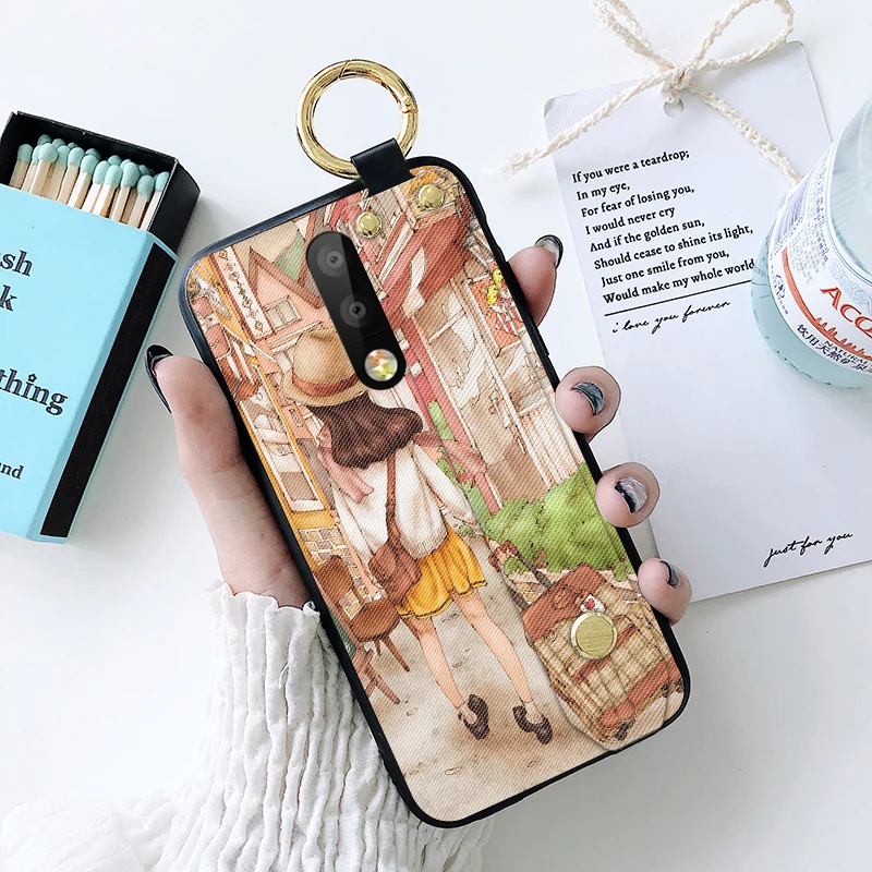 Роскошный чехол с ремешком для Nokia 5 6 7 X5 X6 X7 2018 8 9 красивым цветочным держателем NOKIA