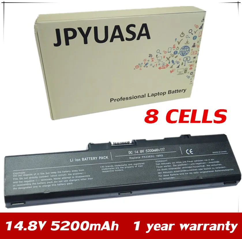Jpyuasa 14 4 V 5200 мА/ч Батарея PA3383U-1BRS PA3385U-1BRS для Toshiba Satellite A70 A75 P30 P35 PA3383U PA3385U PA3385U-1BAS |