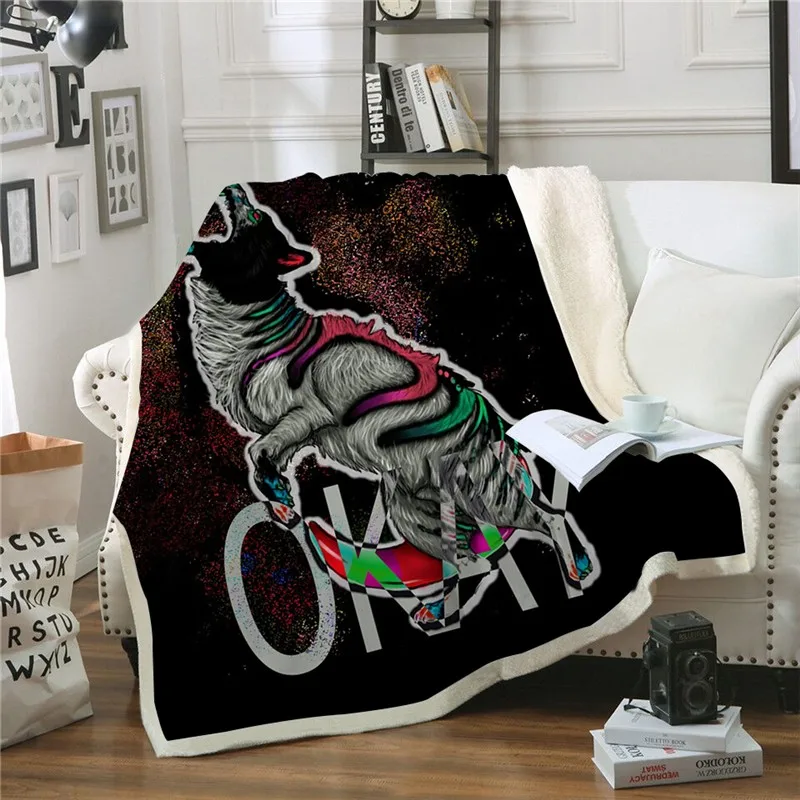 

Animal 3D Print Fleece Throw Blanket Adult Animal Anime Movie Quilts Sofa Popular Home Office Washable Bedspread Plush Blanket