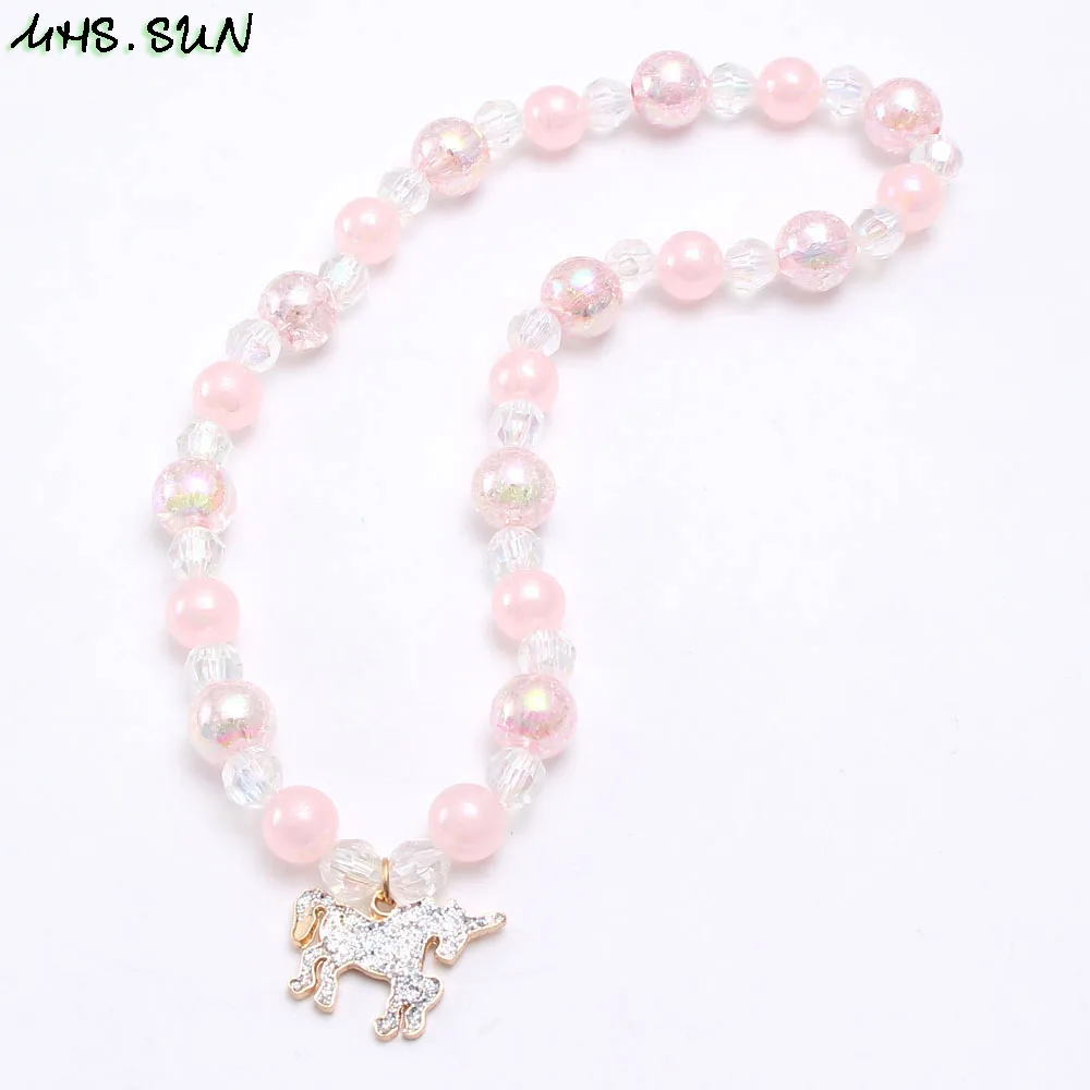 MHS. Солнце розовые стильные бусины для девочек ожерелье браслет заколки волос