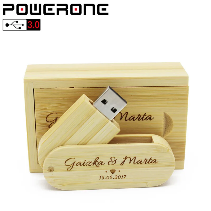 POWERONE USB 3 0 (1 шт. Бесплатный Пользовательский логотип) Деревянный usb с коробкой флеш