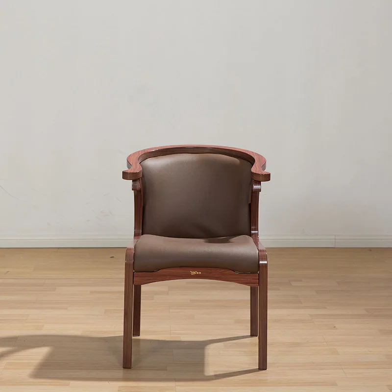 Современный деревянный обеденный стул Европа Америка орех экологическая кожа