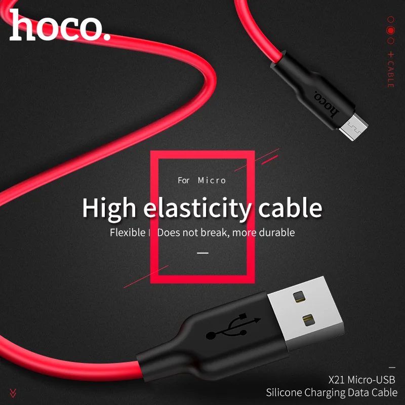 НОСО Силиконовый Micro USB кабель 2 м 1 5V2A быстро Зарядное устройство для Samsung Xiaomi Huawei