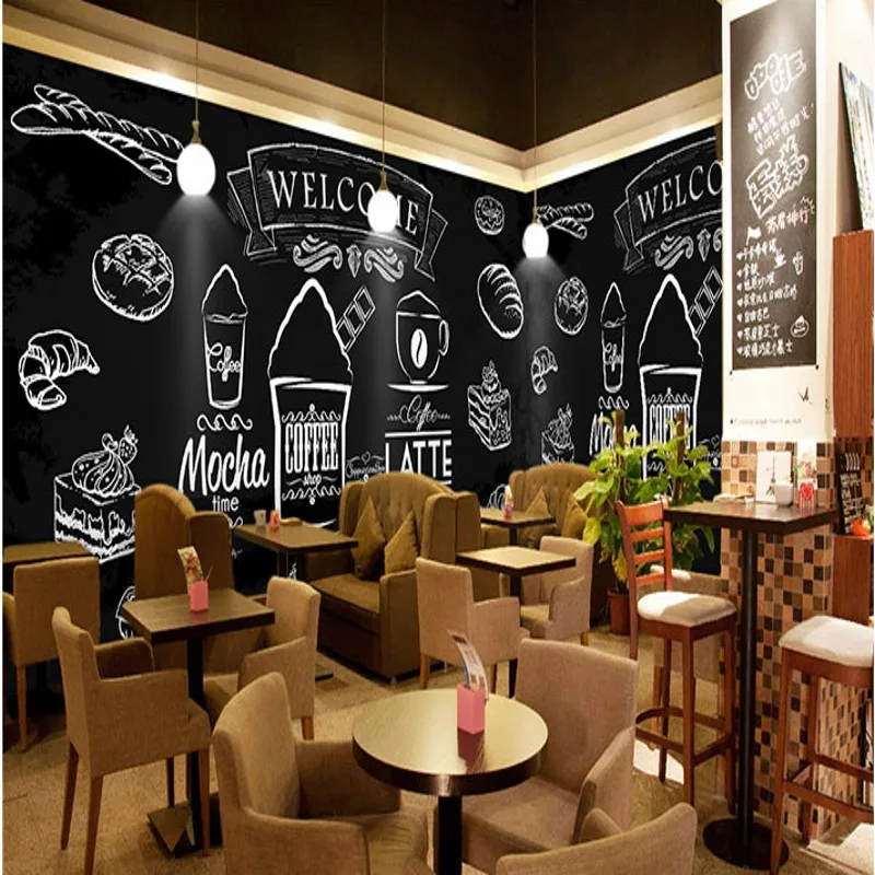 Фото обои ручная роспись Мел жареная курица бургер стена Западная фаст фуд