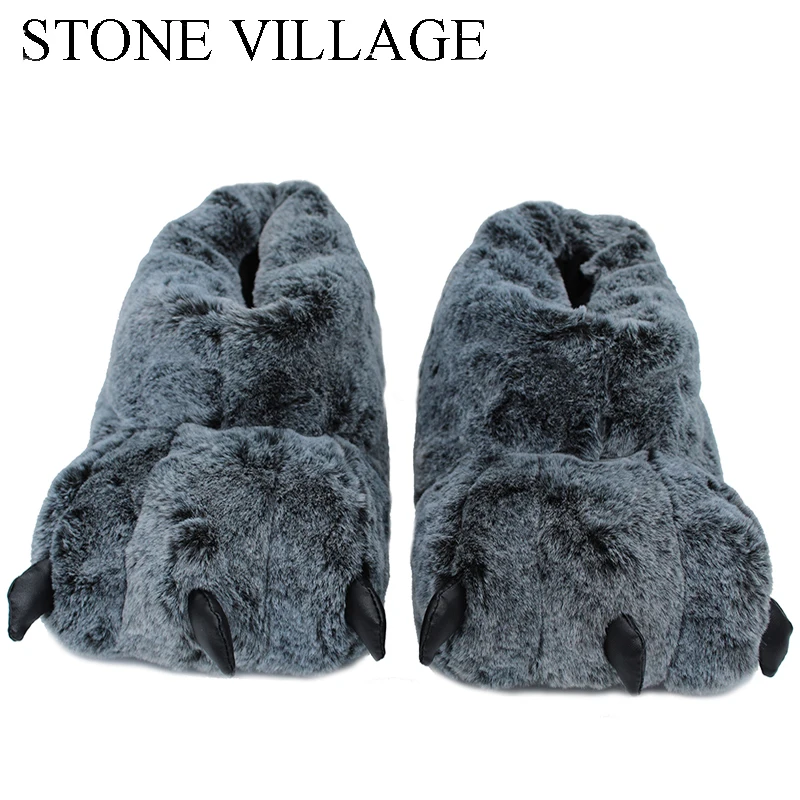 Paw Slippers Funny Animal Winter Claw Plush for Women & Men Indoor Soft Floor Shoes image 2