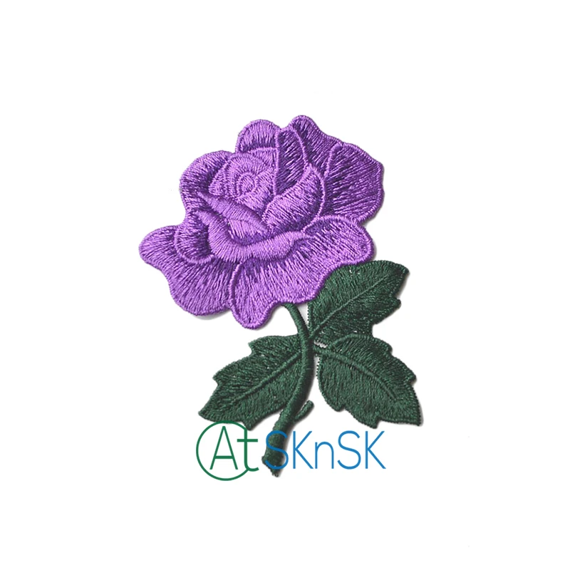 1 шт. Роза аппликация нашивка цветы вышитые шить железа на одежду сумки ручная