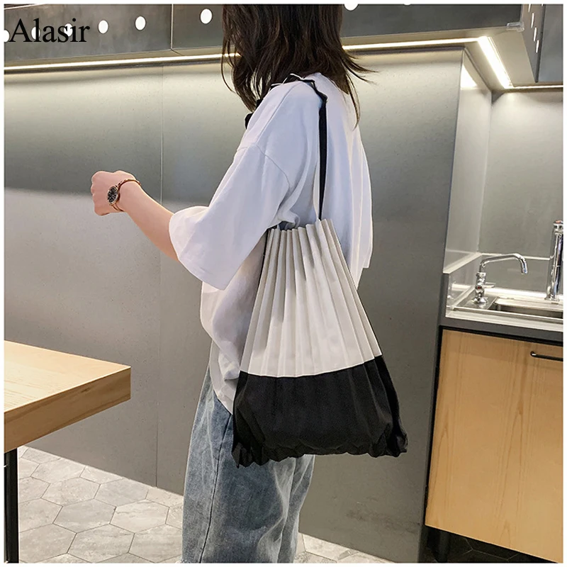 Alasir плиссированная Холщовая Сумка через плечо Хорошо продуманная сумка для