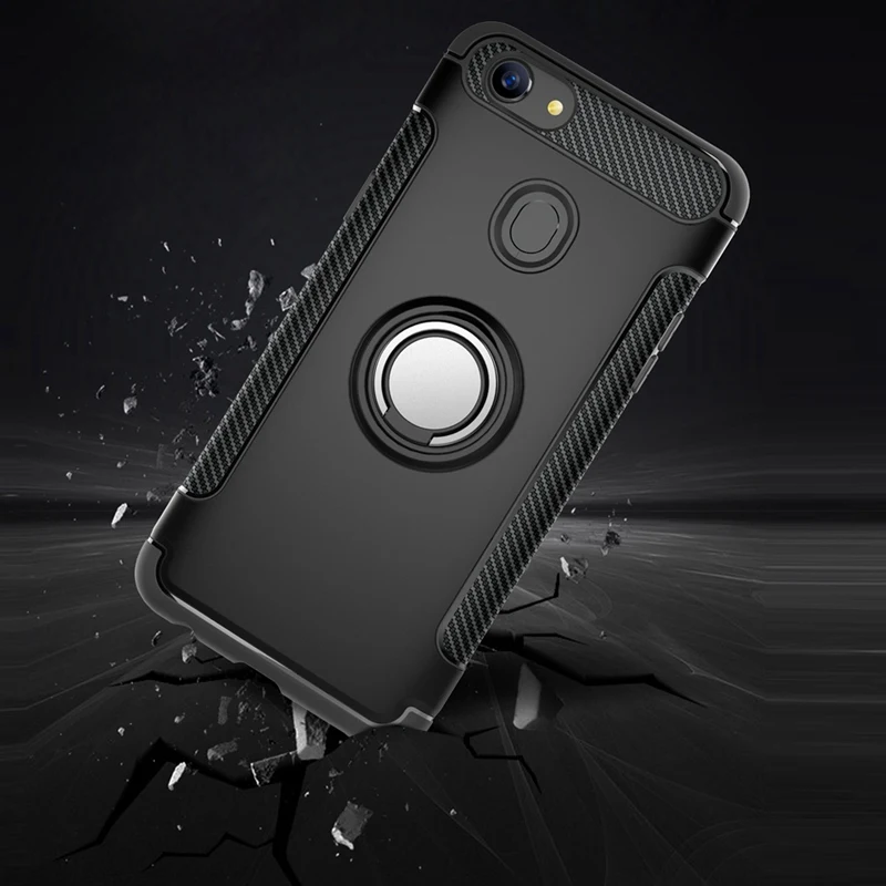 Reaoom Luxury Phone Case for OPPO A79 Coque Vintage Soft Hard with Ring Business Full Back Cover Capa Funda |