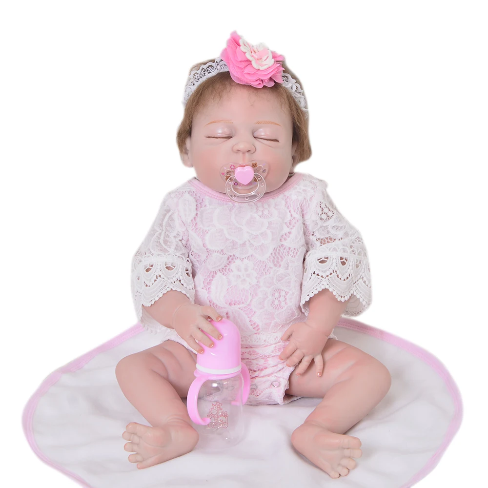 

Boneca bebes reborn menina real silicone reborn baby girl doll 23"57cm vinyl newborn babies alive doll toys gift