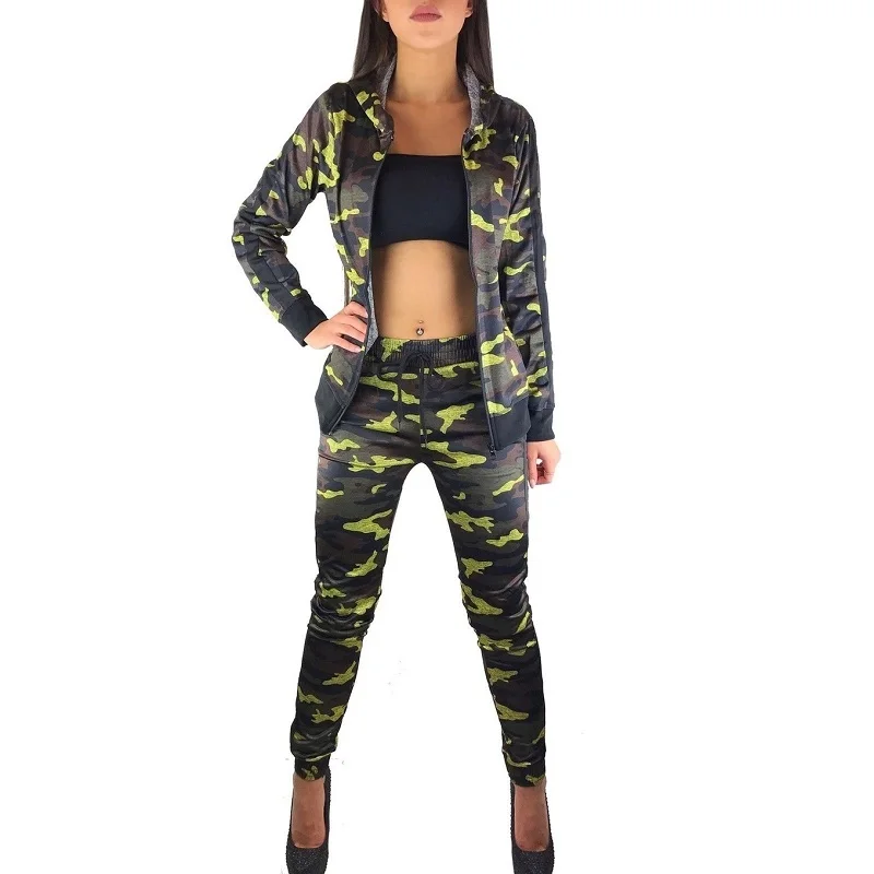 Женский Камуфляжный тренировочный костюм ZOGAA комплект из двух предметов: куртка