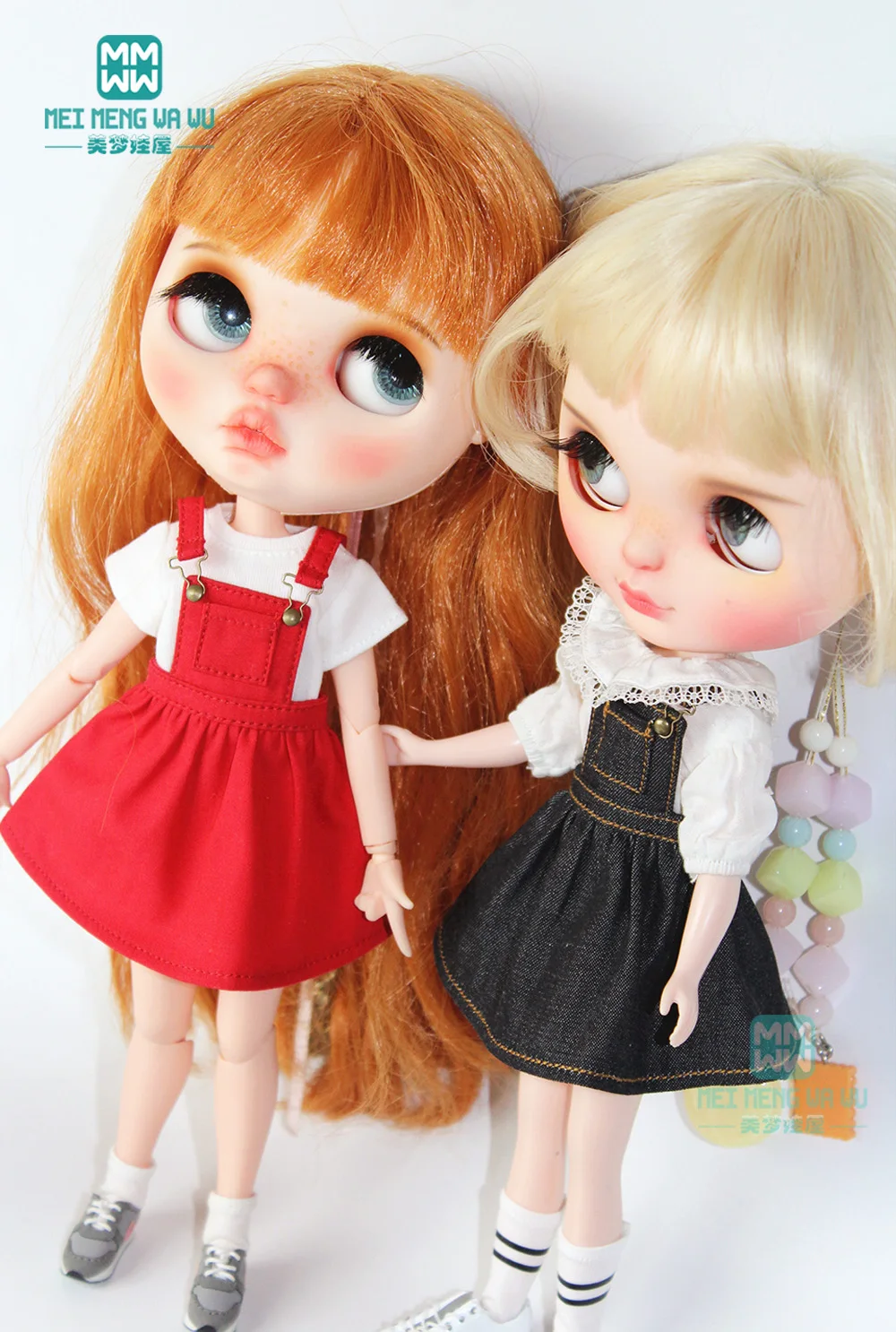 Подходит для кукольной одежды Blyth Azone 1/6 модное джинсовое платье на бретелях