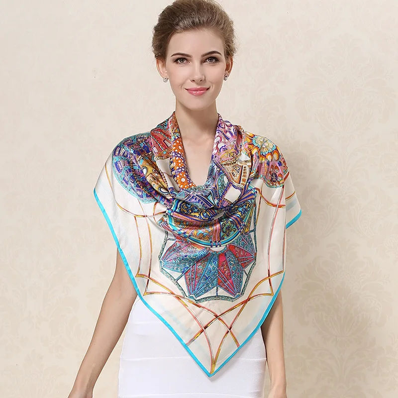 [DANKEYISI] 2017 брендовый бандана шарф из чистого шелка женский роскошный хиджаб шаль