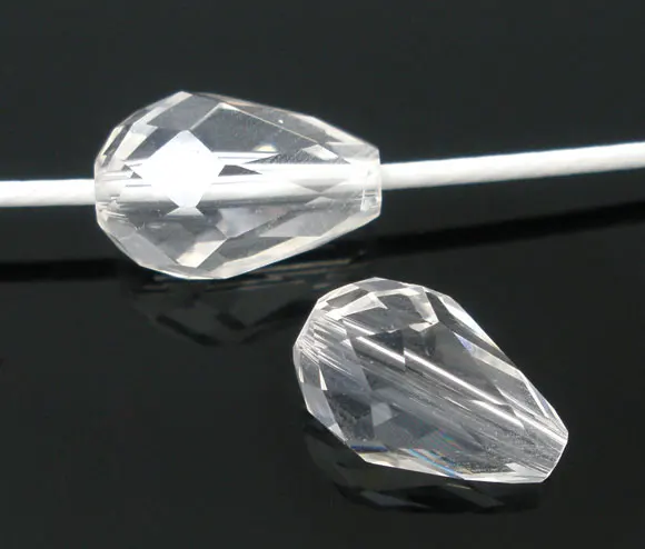 Стеклянные бусины россыпью в форме слезы прозрачные граненые около 11 мм (3/8 дюйма)