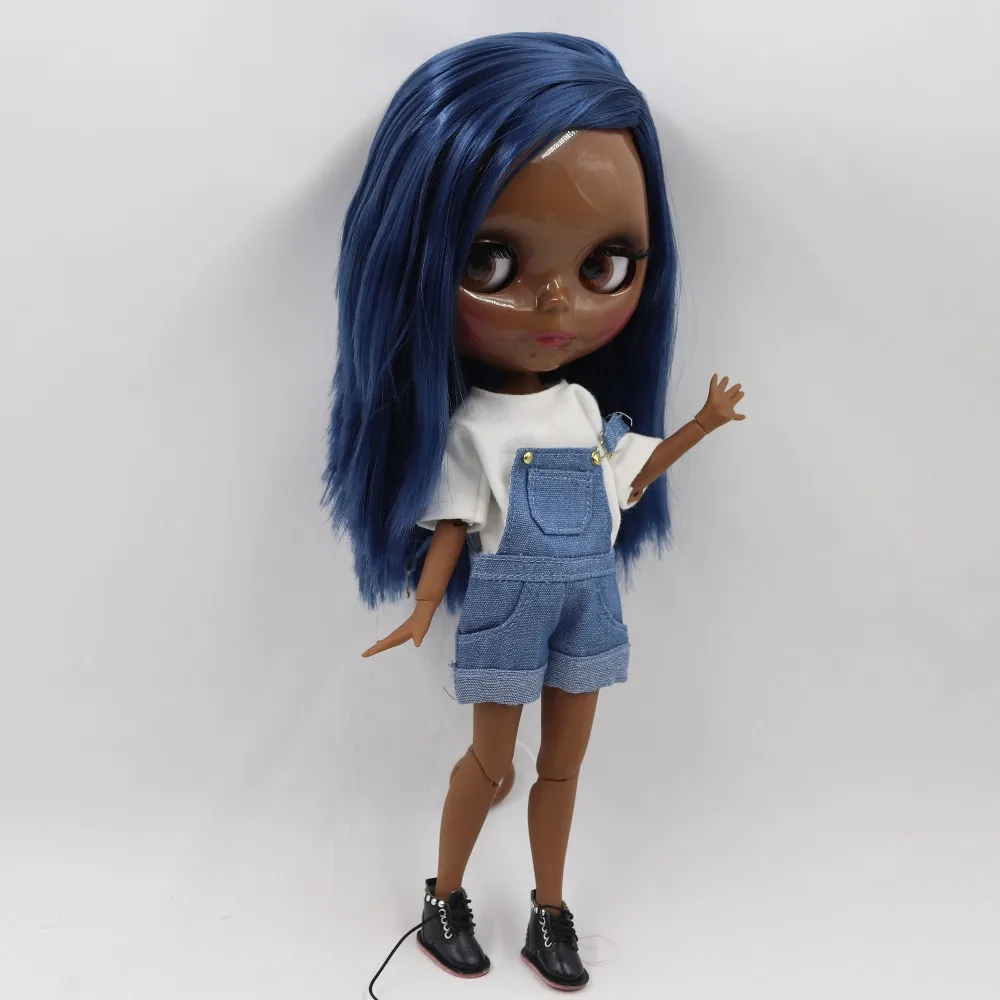 ICY fortune days factory blyth кукла супер черный тон кожи темная кожа синие волосы суставы тела 1/6 30 см BL6221