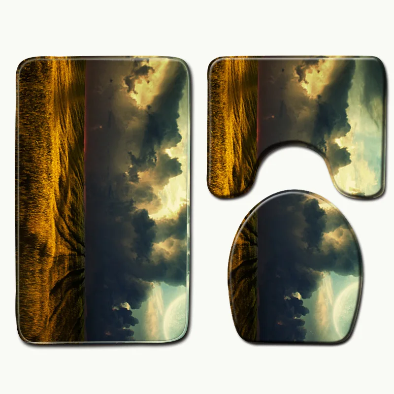 

Zeegle Bathroom Mats Anti Slip Bath Mat Set Coral Fleece Floor Floor Mat Washable Bathroom Toilet Rugs Absorbing Carpet