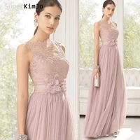 superkimjo lace bridesmaid dresses 2020 long pink tulle cheap wedding party dresses vestido de madrinha