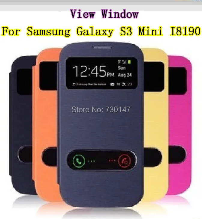 Для Samsung Galaxy S3mini S3 Mini i8190 8190 View чехол с окошком Флип кожа задняя крышка батарея