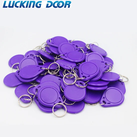 Purple 1 lot 100pcs LUCKING дверь 100 шт./лот 13,56 МГц IC M1 брелоки метки контроля доступа RFID ключ искатель карты жетон посещаемость управление брелоком - Цвет: Purple 1 lot 100pcs
