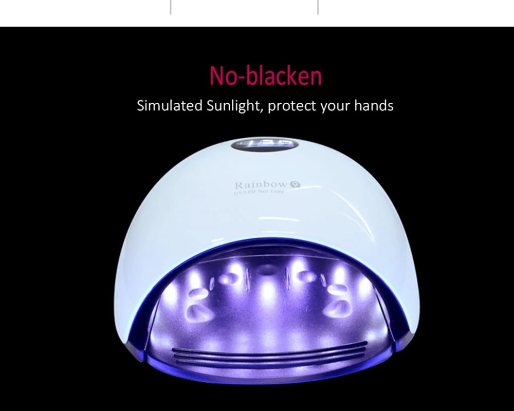 Dmoley Rainbow 9H 48W UV Lamps for Nails 33 PCS LEDs All Gels Curable with 10/30/60/120S Button Professional Nail Dryer Machine