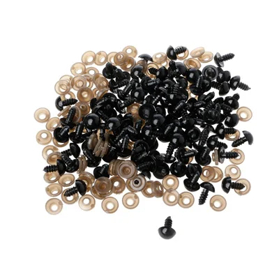 12mm 100 шт./пакет DIY игрушки куклы глаза черный Пластик защитные глаза куклы с шайбами 5 мм, 6 мм, 8 мм, 9 мм, 10 мм, 12 мм, 14 мм, 16 мм, 18 мм, 20 мм# A - Цвет: 12mm