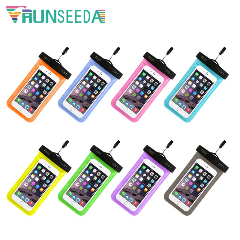 Чехол для плавания Runseeda, герметичный, для смартфона, водонепроницаемый, универсальный, для мобильного телефона, для шеи, чехол для пляжа, дайвинга, серфинга, чехлы для хранения