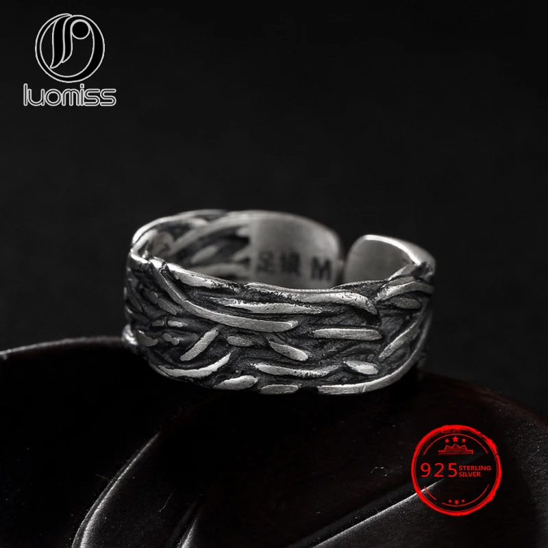 

Винтажное плетеное кольцо из чистого серебра S990, женское Открытое кольцо, оптовая продажа, серебряное кольцо