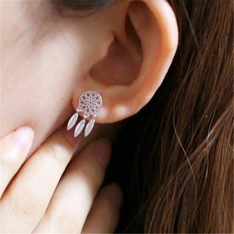 Bohemia Style Earrings minimalistic Sterling Silver 925 original For Women Ear Studs Fashion Bijou Jewelry Brincos | Украшения и