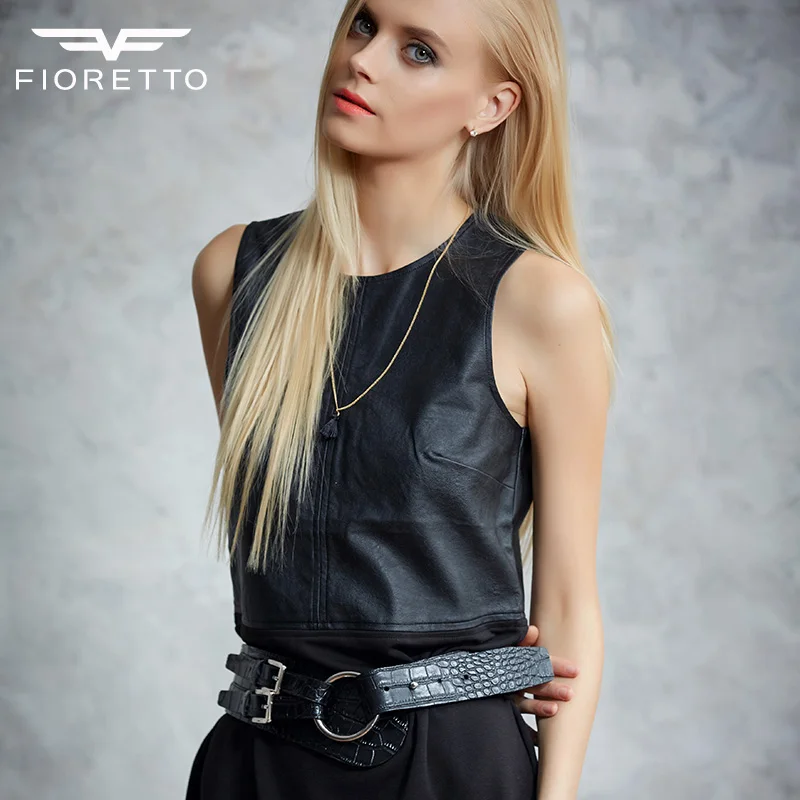 Пояс Fioretto из натуральной кожи с двойной пряжкой женский ремень в стиле панк