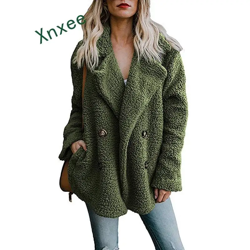 Xnxee 2019 женская теплая куртка из искусственного меха зимняя модная Толстая Тедди