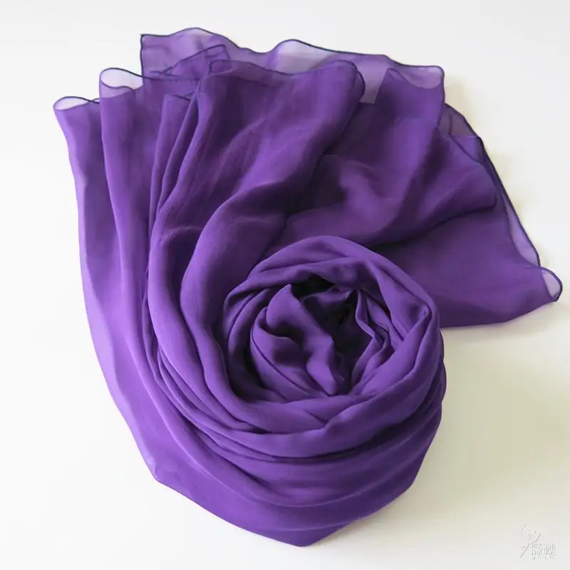 Purple Китайские красные длинные шарфы, дамские осенне-зимние длинные дизайнерские накидки, Новое поступление, шелковая шаль шарф, утолщенные шифоновые ультрадлинные шарфы - Цвет: Purple