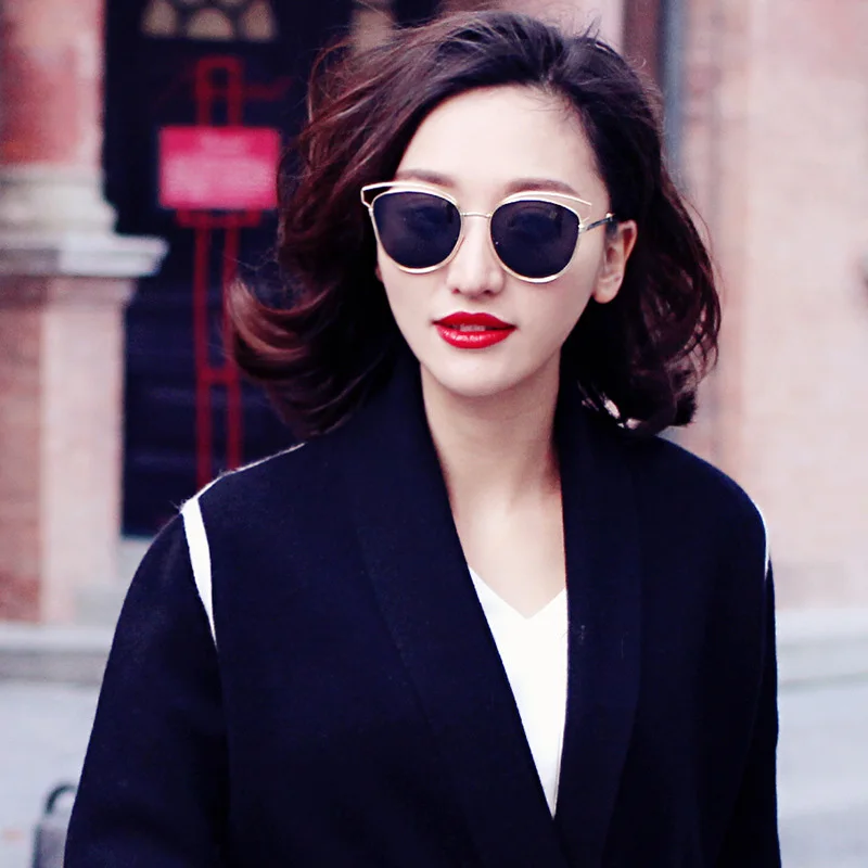 Queens поцелуй кошачий глаз большой объектив сплав Рамки Солнцезащитные очки для