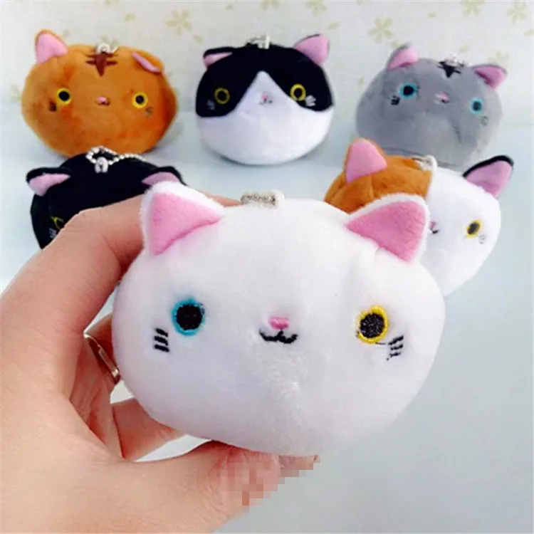 6 шт./лот Новинка KAWAII 8 см кошки мягкие плюшевые игрушки котенок брелок небольшой
