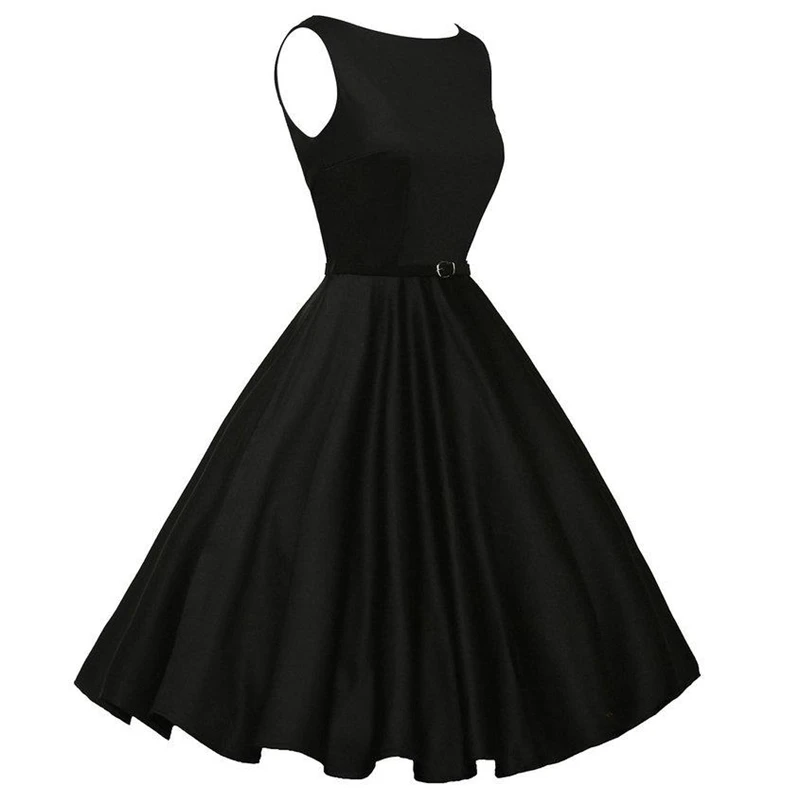 Doreenbow черный красный Винтаж платье Для женщин лето-осень сексуальные o-образным