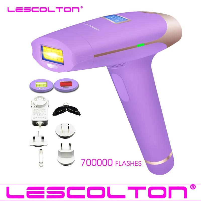 700000times purple 1000000 раз Lescolton 3в1 IPL depiladora лазерная эпиляция ЖК-дисплей перманентное бикини тело подмышки лицо depilador - Цвет: 700000times purple