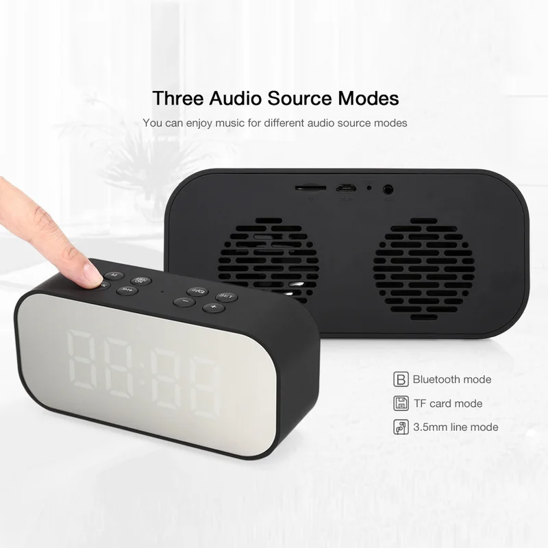 Светодиодный Будильник с FM радио беспроводной Bluetooth динамик поддержкой Aux TF USB