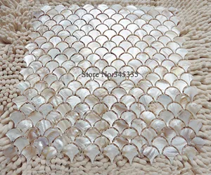 11 шт. натуральные рыбьи весы в форме веера ракушки мозаичная плитка мать обои под жемчуг кухонный backsplash душ ванная настенная плитка