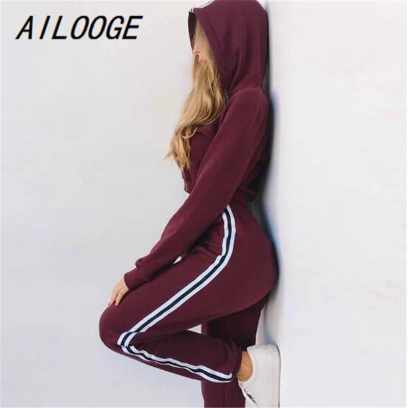Женский спортивный костюм AILOOGE комплект из 2 предметов толстовка с капюшоном