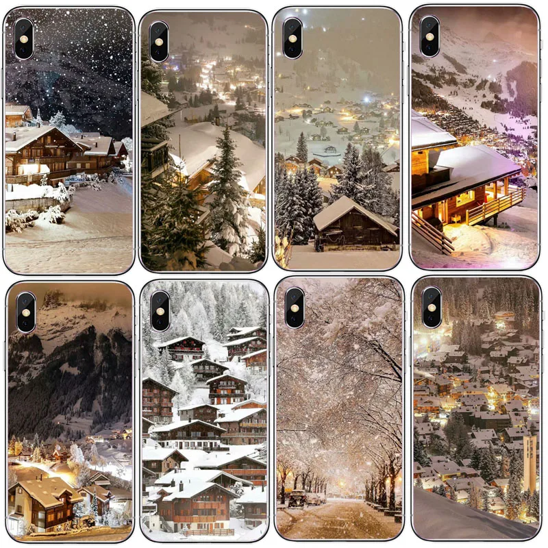 Зимний Снежный Снежинка жесткий пластиковый чехол для телефона iPhone XS MAX XR 4 4s 5 5S SE
